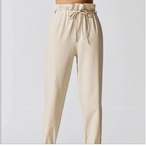 Carbon38 Cream Drawstring Paper Bag Waist Pants Size Small